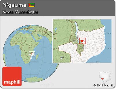 Savanna Style Location Map of N'gauma, highlighted country