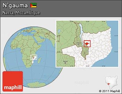 Savanna Style Location Map of N'gauma, highlighted country