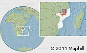 Savanna Style Location Map of N'gauma, highlighted country, highlighted parent region, within the entire country, hill shading