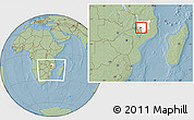 Savanna Style Location Map of N'gauma, highlighted parent region, within the entire country, hill shading