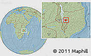 Savanna Style Location Map of N'gauma, hill shading