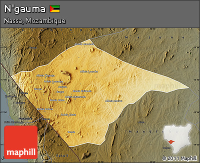 Physical Map of N'gauma, darken