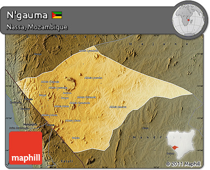 Physical Map of N'gauma, darken