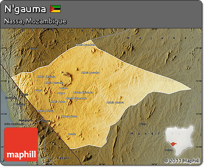 Physical Map of N'gauma, darken