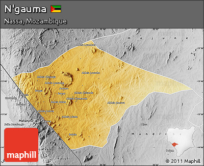 Physical Map of N'gauma, desaturated