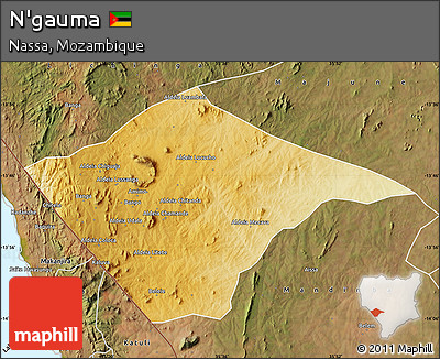 Physical Map of N'gauma, satellite outside