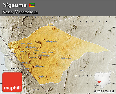 Physical Map of N'gauma, semi-desaturated