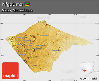 Physical Map of N'gauma, single color outside