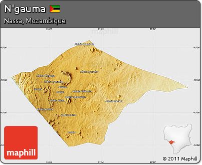 Physical Map of N'gauma, single color outside