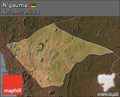 Satellite Map of N'gauma, darken