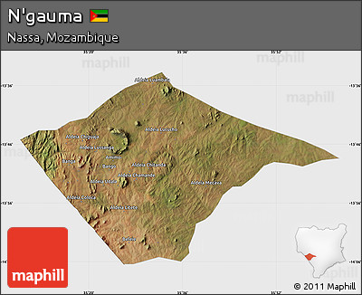 Satellite Map of N'gauma, single color outside