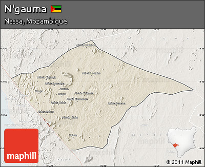 Shaded Relief Map of N'gauma, lighten