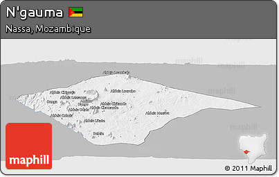 Gray Panoramic Map of N'gauma, single color outside