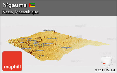 Physical Panoramic Map of N'gauma, cropped outside