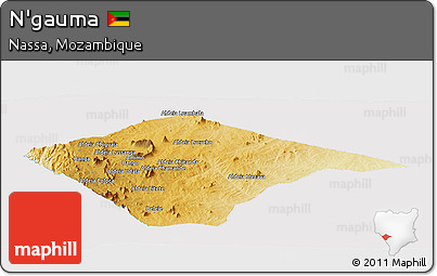 Physical Panoramic Map of N'gauma, cropped outside