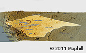 Physical Panoramic Map of N'gauma, darken