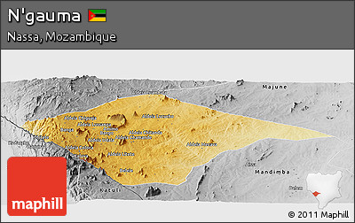 Physical Panoramic Map of N'gauma, desaturated