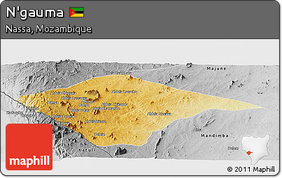 Physical Panoramic Map of N'gauma, desaturated