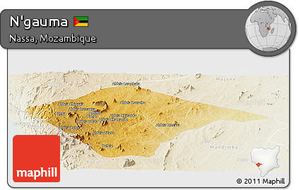 Physical Panoramic Map of N'gauma, lighten