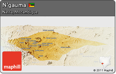 Physical Panoramic Map of N'gauma, lighten