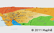 Physical Panoramic Map of N'gauma, political outside
