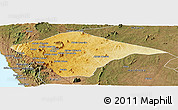 Physical Panoramic Map of N'gauma, satellite outside