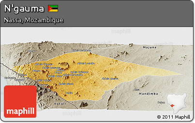 Physical Panoramic Map of N'gauma, semi-desaturated