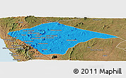 Political Panoramic Map of N'gauma, satellite outside