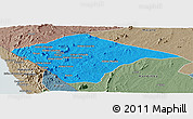 Political Panoramic Map of N'gauma, semi-desaturated