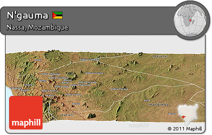 Satellite Panoramic Map of N'gauma