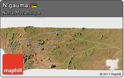 Satellite Panoramic Map of N'gauma