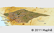 Satellite Panoramic Map of N'gauma, physical outside