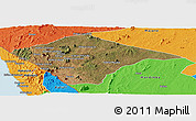 Satellite Panoramic Map of N'gauma, political outside