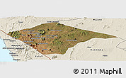 Satellite Panoramic Map of N'gauma, shaded relief outside
