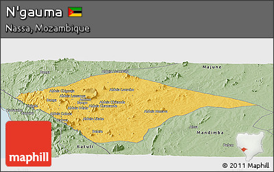 Savanna Style Panoramic Map of N'gauma