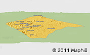 Savanna Style Panoramic Map of N'gauma, single color outside