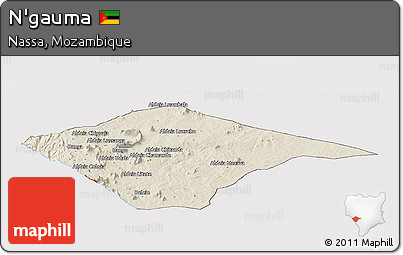 Shaded Relief Panoramic Map of N'gauma, cropped outside