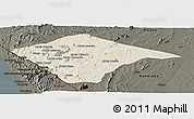 Shaded Relief Panoramic Map of N'gauma, darken