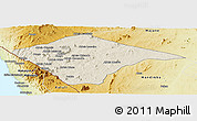 Shaded Relief Panoramic Map of N'gauma, physical outside