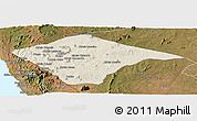 Shaded Relief Panoramic Map of N'gauma, satellite outside