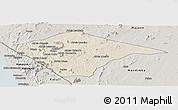 Shaded Relief Panoramic Map of N'gauma, semi-desaturated