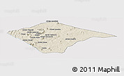 Shaded Relief Panoramic Map of N'gauma, single color outside