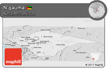 Silver Style Panoramic Map of N'gauma