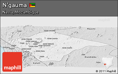 Silver Style Panoramic Map of N'gauma