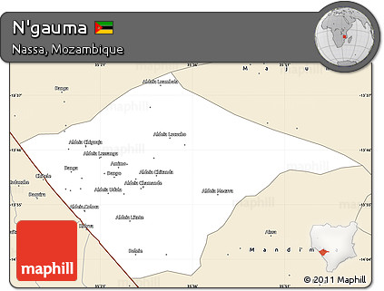 Classic Style Simple Map of N'gauma