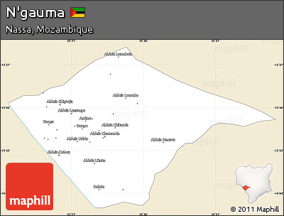Classic Style Simple Map of N'gauma, single color outside