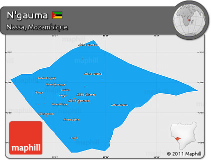 Political Simple Map of N'gauma, single color outside