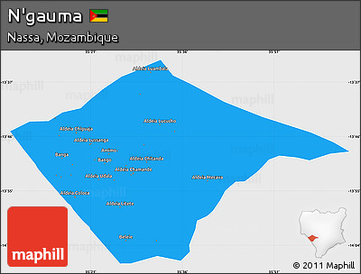 Political Simple Map of N'gauma, single color outside