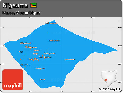 Political Simple Map of N'gauma, single color outside