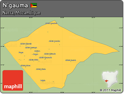 Savanna Style Simple Map of N'gauma, single color outside